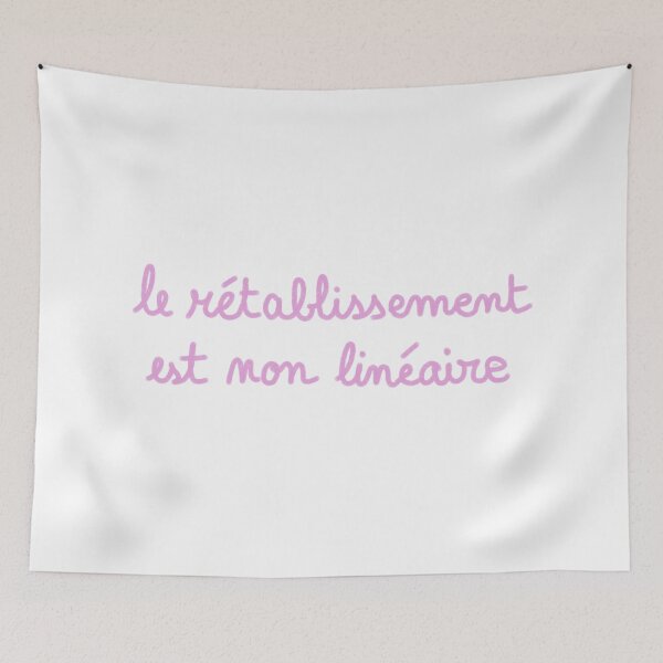 Item preview, Recovery is non-linear, chalk (pink, white background) designed and sold by MentaLee.