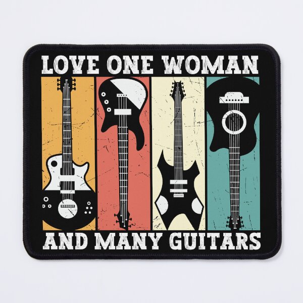 Item preview, Love One Woman And Many Guitars mouse pad designed and sold by FurioInc.