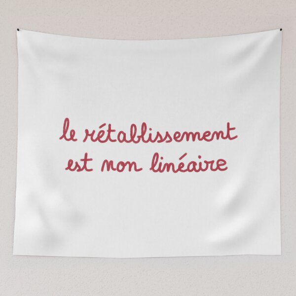 Item preview, Recovery is non-linear, chalk (pink, red background) designed and sold by MentaLee.