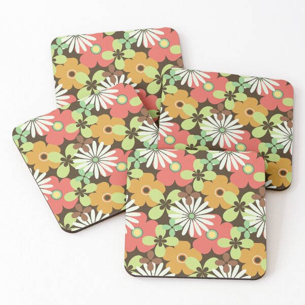 Item preview, Ice Cream Colors! Groovy 1960s Floral Pattern | Retro Color Palette designed and sold by Maren Frances.