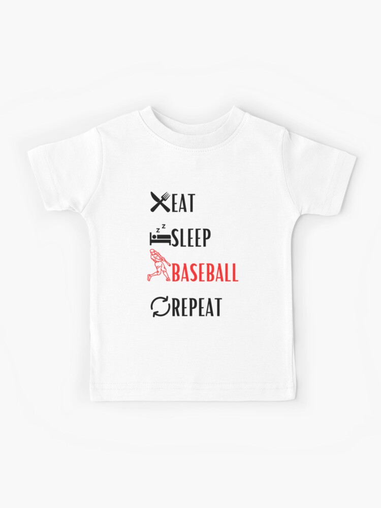 Eat Sleep Baseball Repeat Baseball Mom Boys Girls Cute Funny T-Shirt