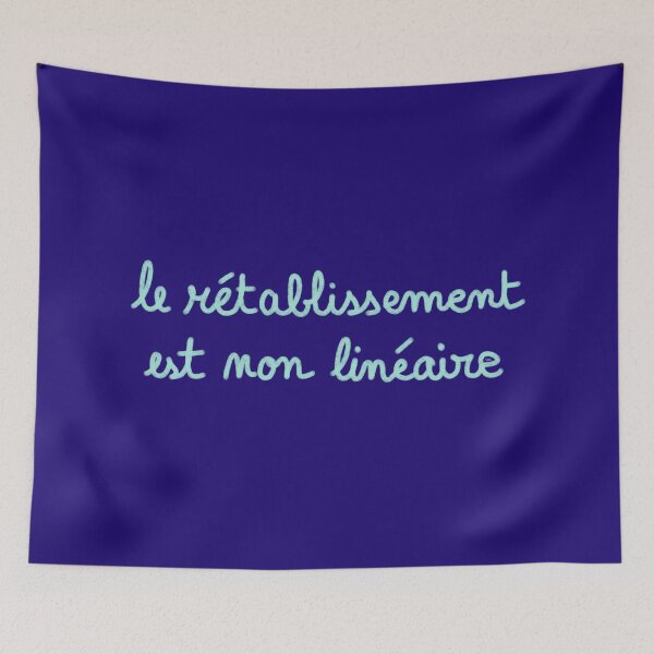 Item preview, Recovery is non-linear, chalk (light blue, dark blue background) designed and sold by MentaLee.