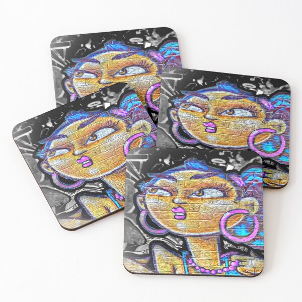 Item preview, Graffiti Street Art of Girl with Purple Jewelry designed and sold by RyanCaudell.