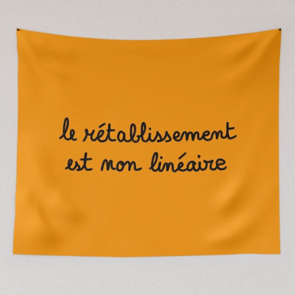Item preview, Recovery is non-linear, chalk (black, orange background) designed and sold by MentaLee.