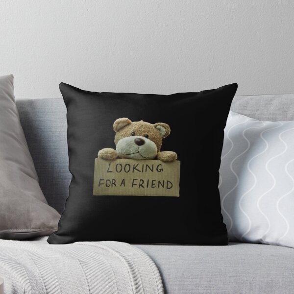 Item preview, Sad Teddy Looking For A Friend Transparent Sticker (black) designed and sold by petricorstudios.