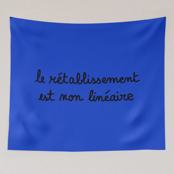 Item preview, Recovery is non-linear, chalk (black, blue background) designed and sold by MentaLee.