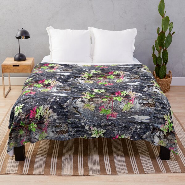 Item preview, leaves growing on a stone wall designed and sold by Shulie1.
