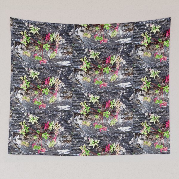 Item preview, leaves growing on a stone wall designed and sold by Shulie1.