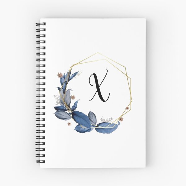 Item preview, Monogram Gold Frame with Blue Leaves | Monogram Letter X designed and sold by JustSeasons.