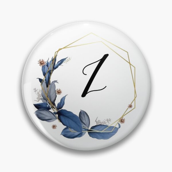 Item preview, Monogram Gold Frame with Blue Leaves | Monogram Letter Z designed and sold by JustSeasons.