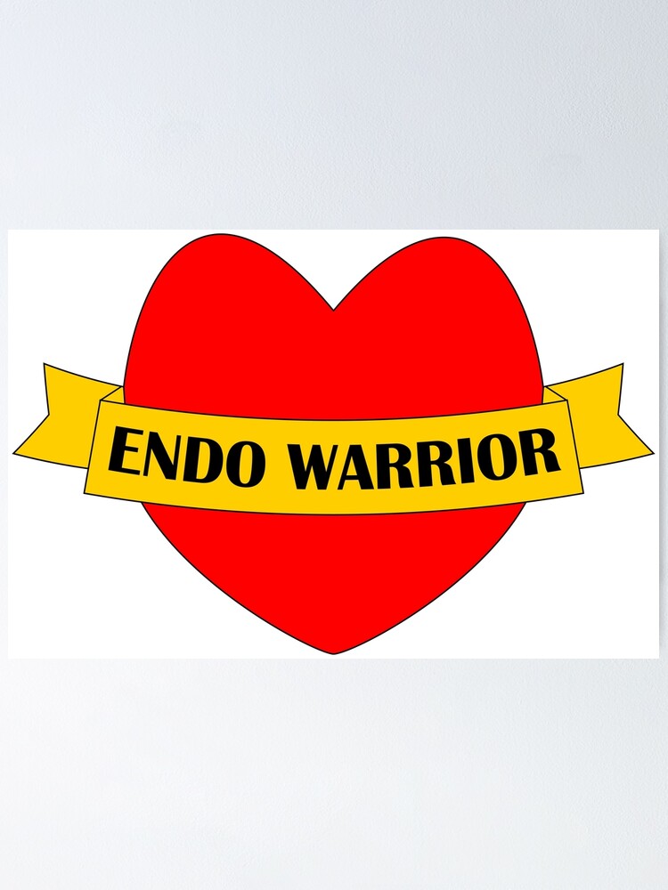 ""Endo Warrior" Heart Ribbon " Poster for Sale by triplewatersign