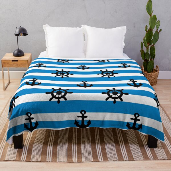 Item preview, Light Blue and white stripes with Captain's wheel and anchor  designed and sold by DemonicGloom.