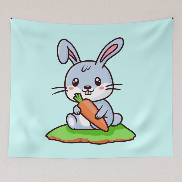 Item preview, Copy of Cute Kawaii Easter Bunny with Easter eggs designed and sold by Happy Puppy Print On Demand.