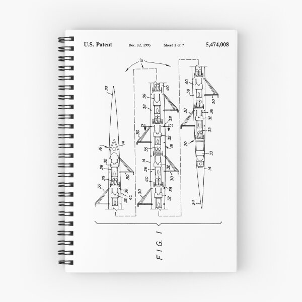 Item preview, 8 Man Rowing Shell Scull Patent, boat art designed and sold by anodyle.