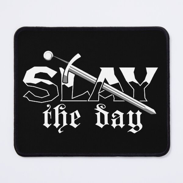 Item preview, SLAY THE DAY - Graphic Text Design - on black designed and sold by Tree45.