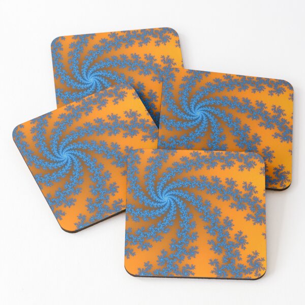 Item preview, Blue Spiral Over Fiery Orange Background designed and sold by ThePaintingRat.