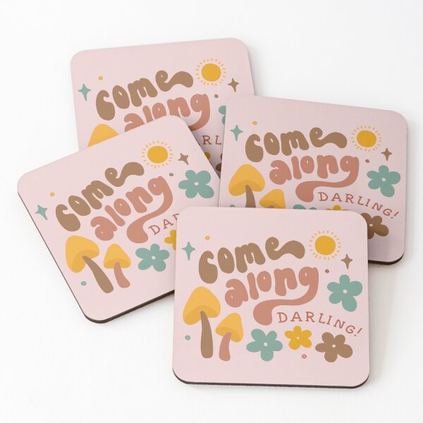 Item preview, "come along darling" boho/groovy le fleur vintage lettering designed and sold by SunwaveStickers.