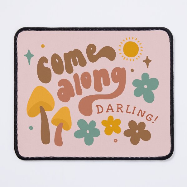 Item preview, "come along darling" boho/groovy le fleur vintage lettering designed and sold by SunwaveStickers.