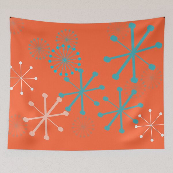 Item preview, 3D Mid Mod Starburst Design in Turquoise designed and sold by LisWilliams.
