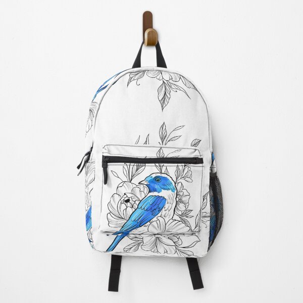 Item preview, Blue Bird Outline With Flowers designed and sold by Ketrinartistka.