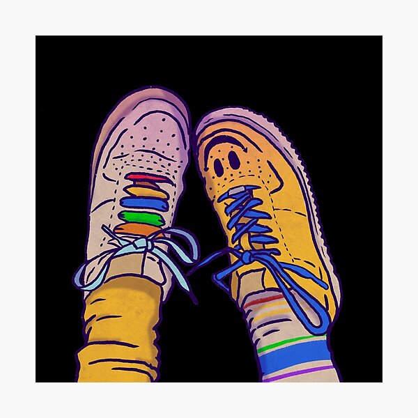 kidcore clowncore kid core clown core 90s sneakers nostalgia illustration Photographic Print