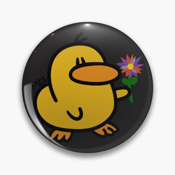 Item preview, Duck Holding Flower Sticker designed and sold by TobiasMichelis.