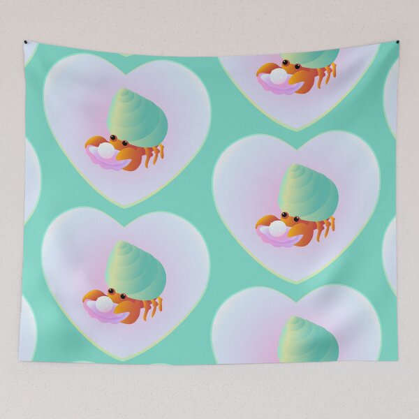 Item preview, hermit crab with pearl heart heart shaped designed and sold by MiraNomegusta.
