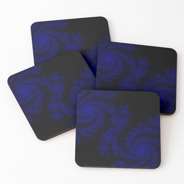 Item preview, Galaxies - Blue Fractal Spirals on Black Background designed and sold by ThePaintingRat.