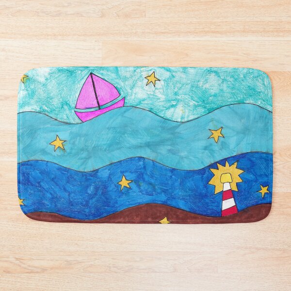 Item preview, Fantasy sea art with waves, sailing boat and lighthouse designed and sold by SeaAndLight.