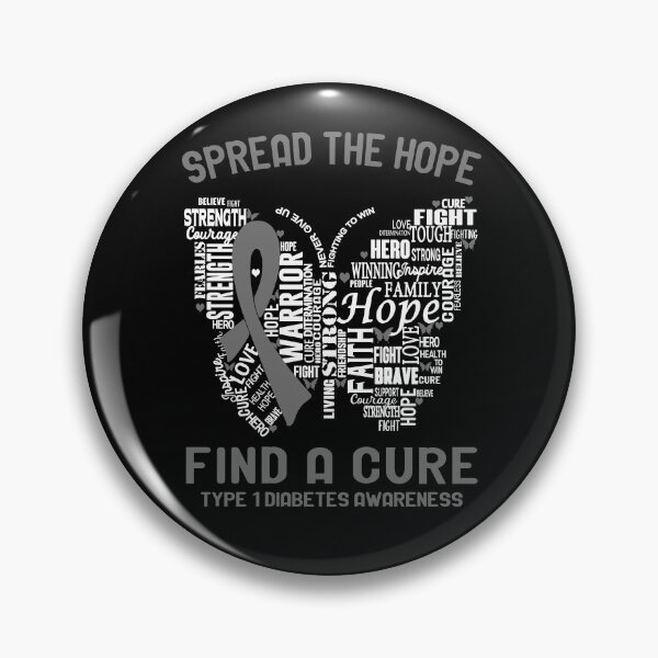 Item preview, Butterfly Ribbon Spread The Hope Find A Cure Type 1 Diabetes Awareness designed and sold by Tadmab.