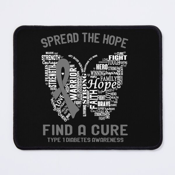 Item preview, Butterfly Ribbon Spread The Hope Find A Cure Type 1 Diabetes Awareness designed and sold by Tadmab.
