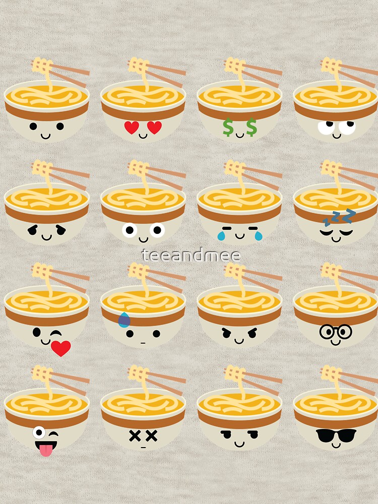 "Noodle Ramen Emoji" Zipped Hoodie by teeandmee Redbubble