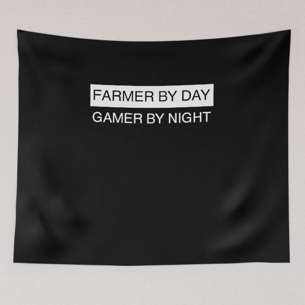 Item preview, farmer by day gamer by night designed and sold by Topiest.