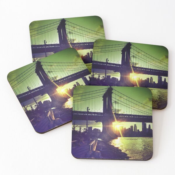 Item preview, Manhattan Bridge Skyline Sun Brooklyn New York City  designed and sold by eleonoraingrid.