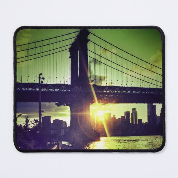 Item preview, Manhattan Bridge Skyline Sun Brooklyn New York City designed and sold by eleonoraingrid.