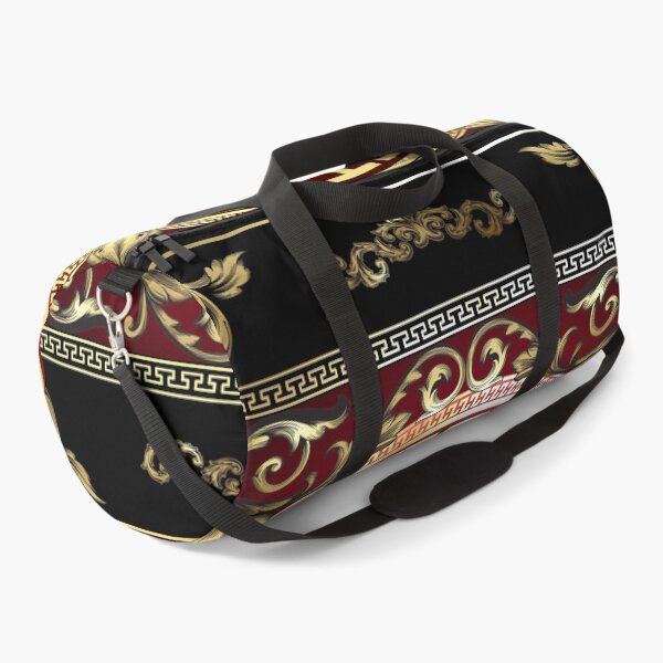 Item preview, Greek Key Red Black Gold Medallion Meander Baroque designed and sold by Yiorgos Designs.