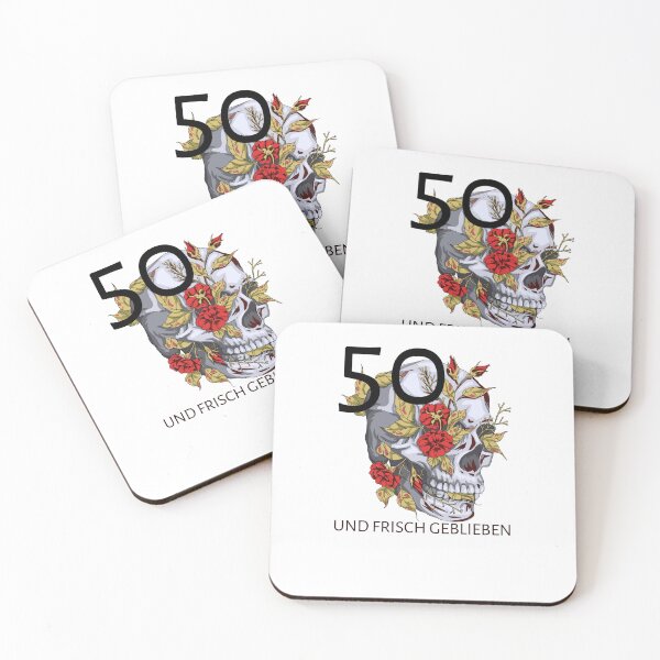 Artikelvorschau, Totenkopf mit Blumen - 50. Geburtstag entworfen und verkauft von JanooFactory.