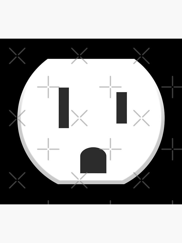 Happy Outlet Socket Electricidad Face Icon Funny playera, hombre 2XL, Negro