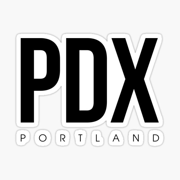 "PDX Portland Airport Code" Sticker by CartoCreative Redbubble