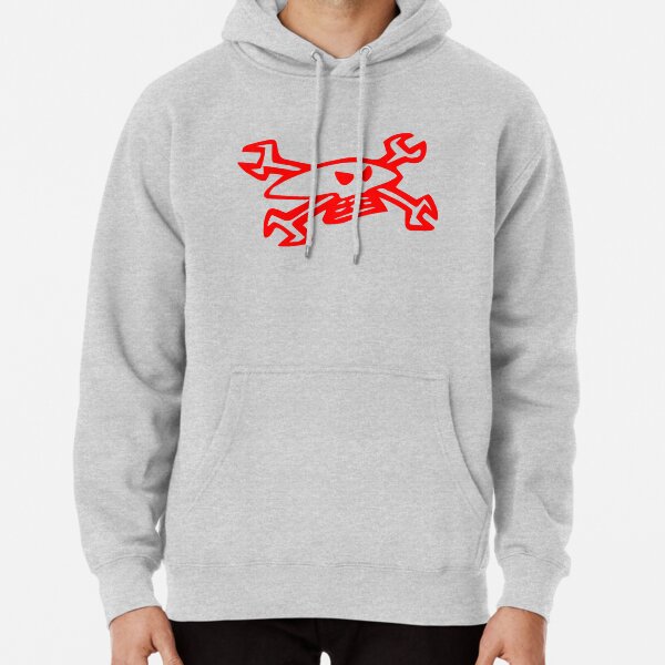 Logo Guy Martin Skull - Rouge Sweat à capuche épais