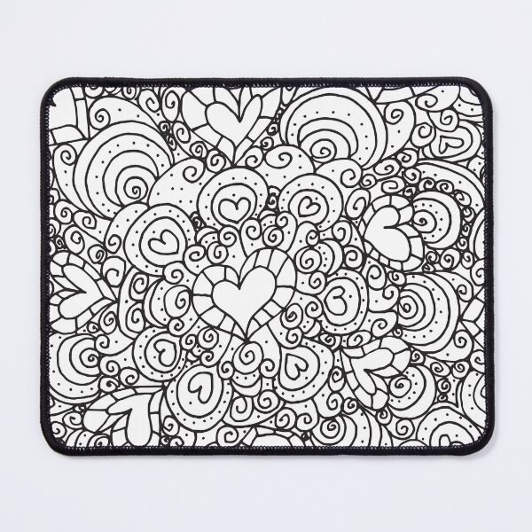 Item preview, Hearts Bursting Black on White designed and sold by Fascinated By Pattern Virginia Everett.