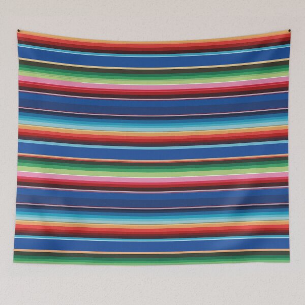 Item preview, Vibrant mexican blanket serape saltillo deep blue designed and sold by T-Mex.