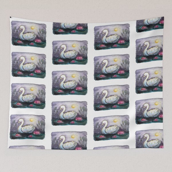 Item preview, Swan Watercolor Painting designed and sold by kmstudio.