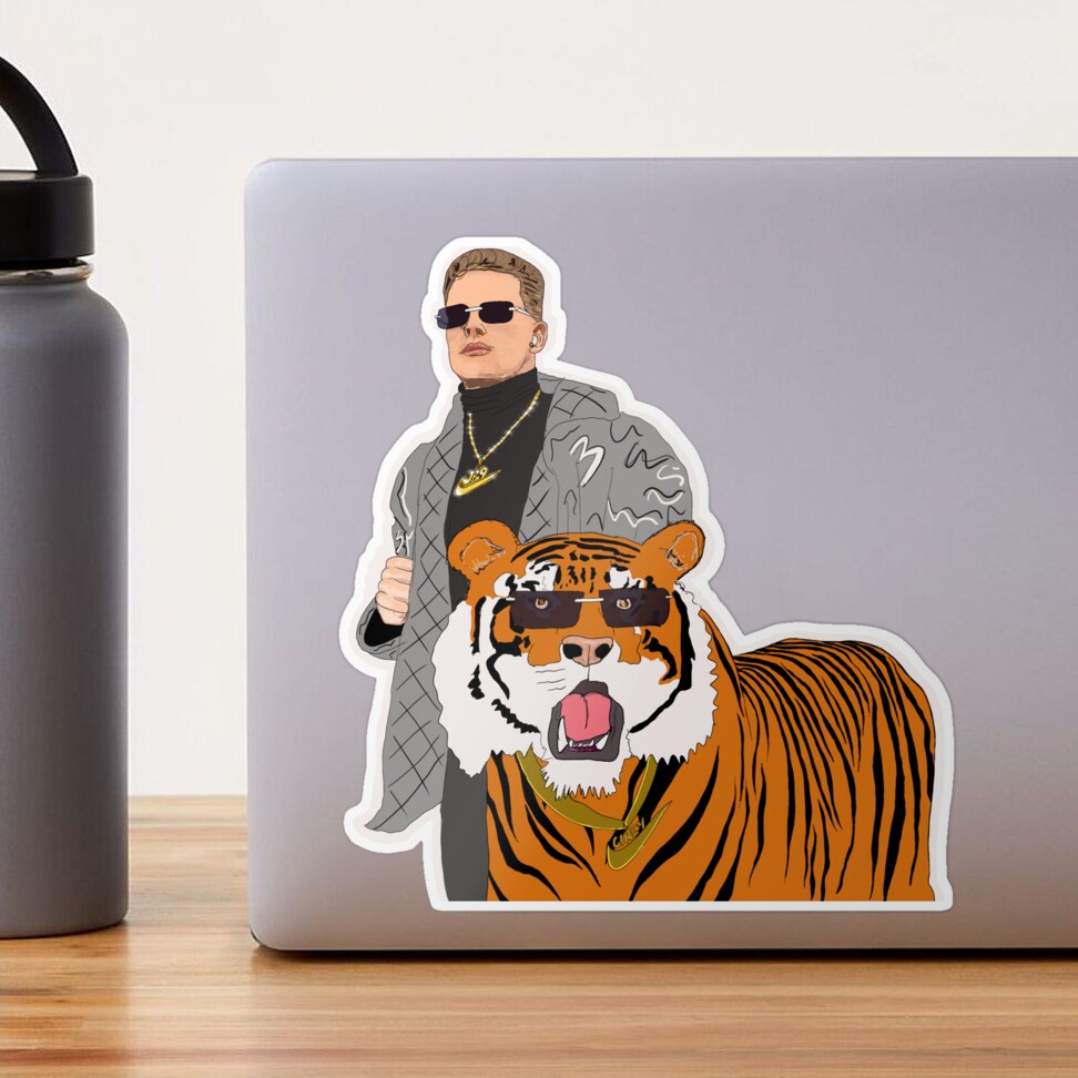 Joe Burrow Walk Tiger Sticker for Sale by KwokArts