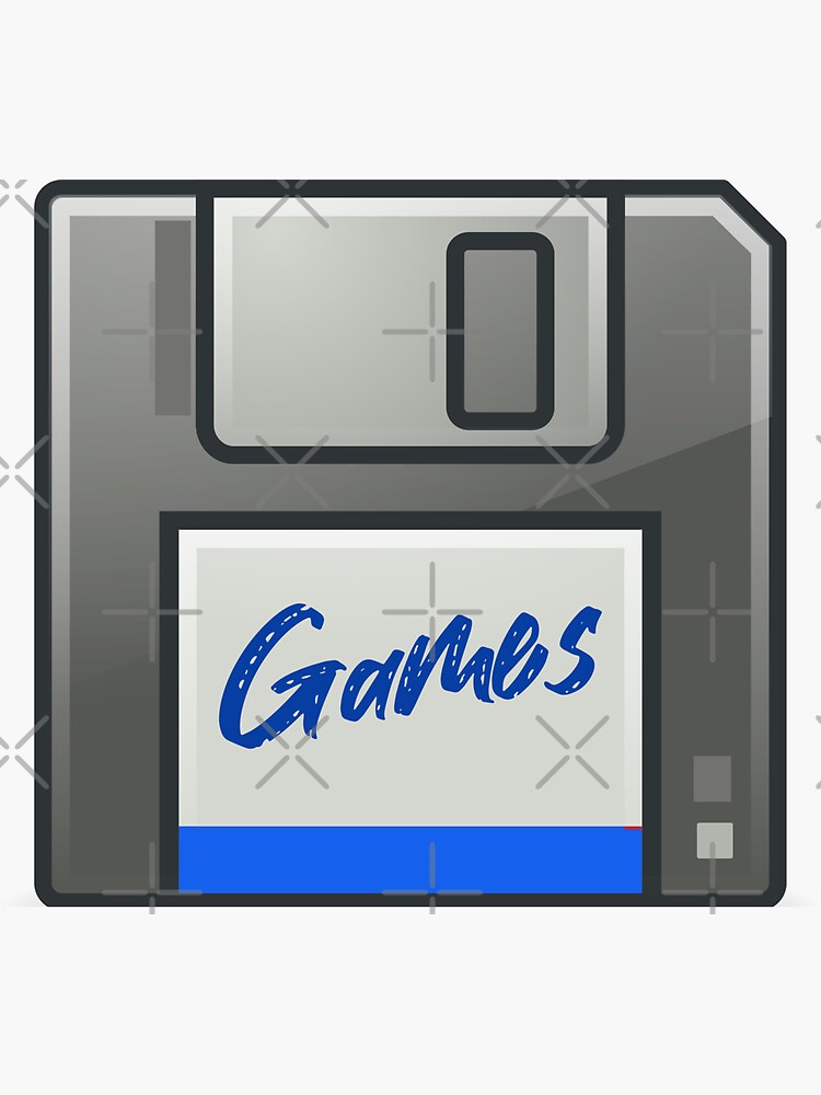 "Retro Vintage Games 8bit Floppy Disk Games Gamer" Sticker for