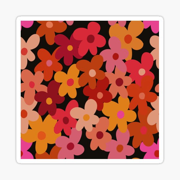 Retro 70s flowers Sticker
