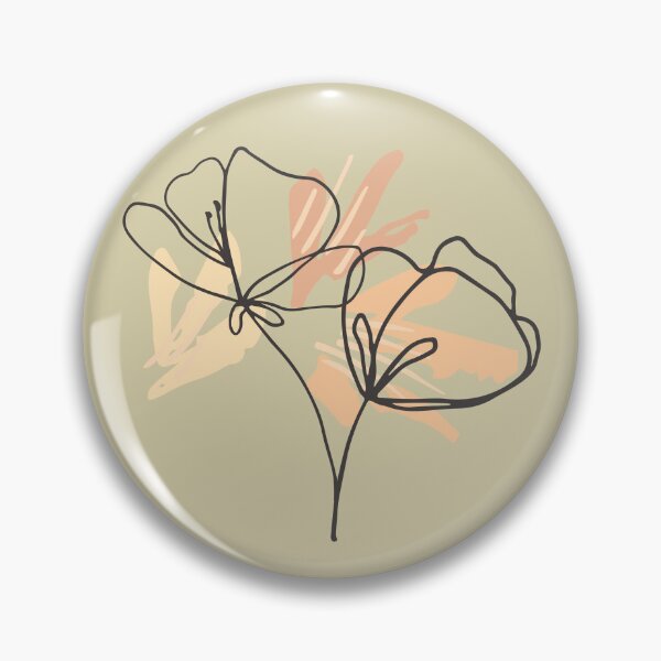 Item preview, Beige black and orange abstract flower art | flower pattern designed and sold by Vicsdesignsart.