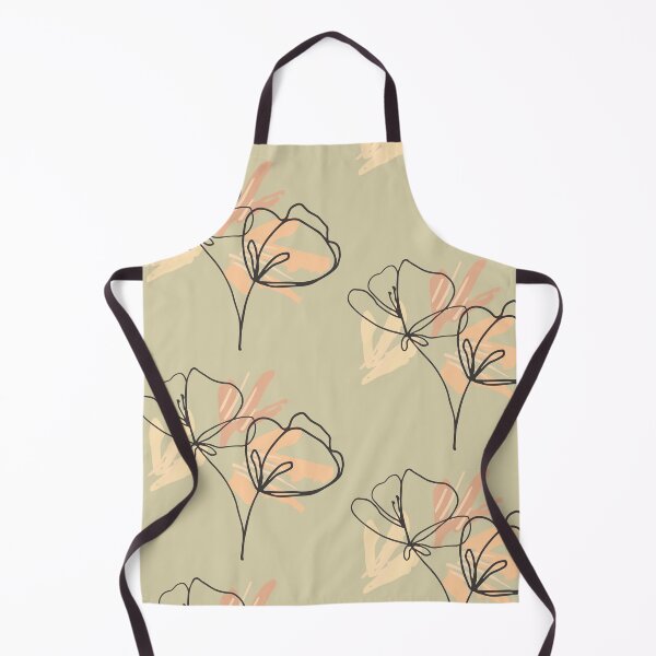 Item preview, Beige black and orange abstract flower art | flower pattern designed and sold by Vicsdesignsart.