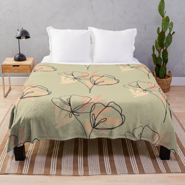 Item preview, Beige black and orange abstract flower art | flower pattern designed and sold by Vicsdesignsart.