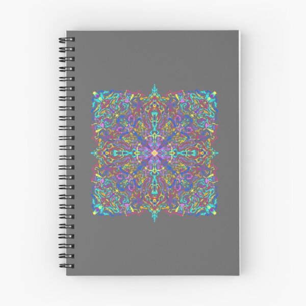 Item preview, COLOURFUL PASTEL KALEIDOSCOPE PATTERN - Grey background designed and sold by janeynic.